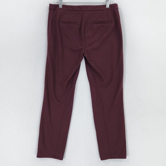 Talbots Pants Women 4 Burgundy Dalton Stretch Mid Rise Tapered Equestrian Seamed - Picture 9 of 13